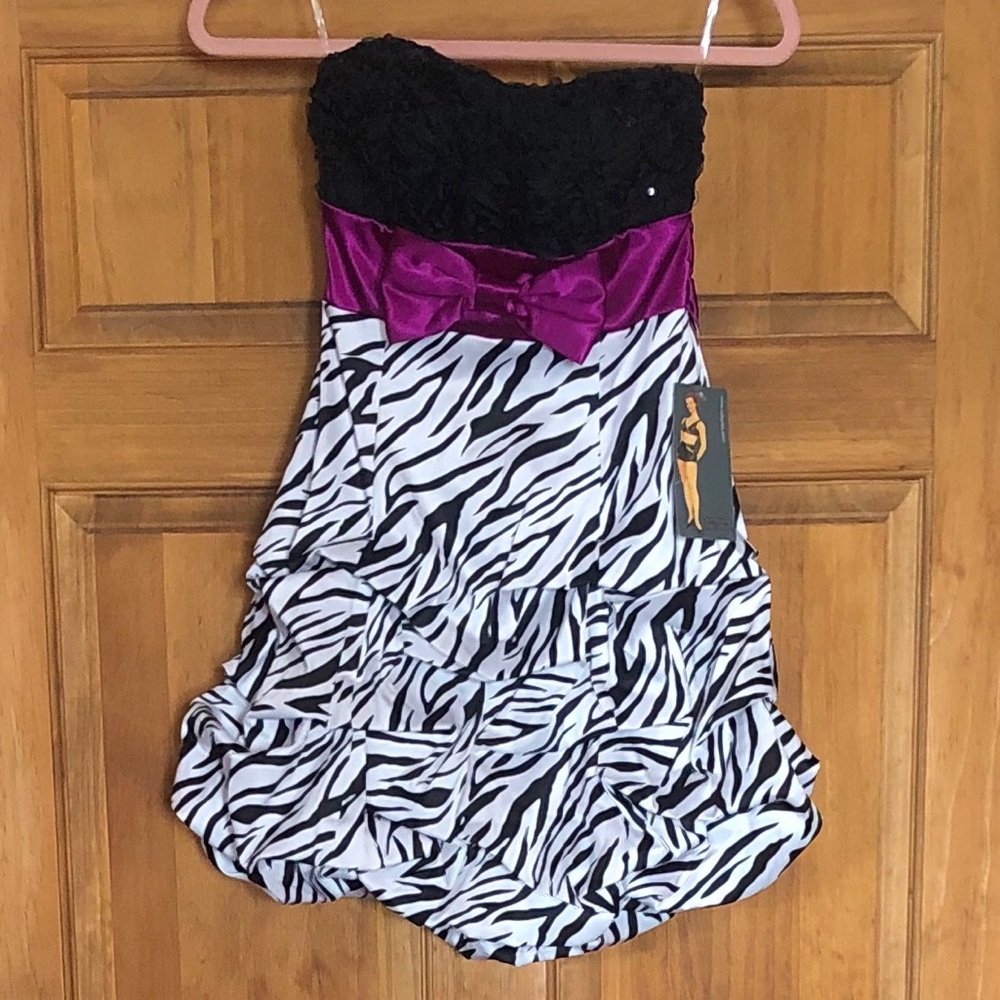 NWT Ruby Rox Zebra print Cocktail Dress